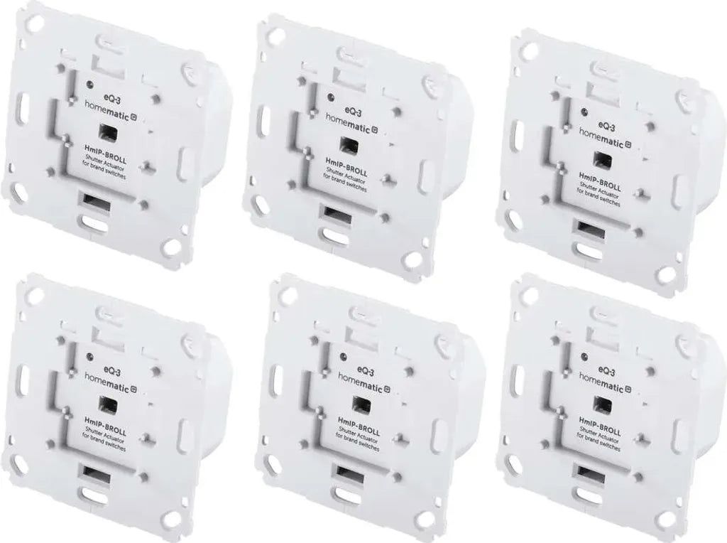 6 Stück Homematic Rollladenaktor für Markenschalter HmIP-BROLL-2 (VE6)
